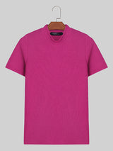 Mens Solid Knit Short Sleeve T-Shirt SKUK51225