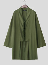 Men's Tie Sleeve Slit Long Sleeve Cardigan SKUL57270