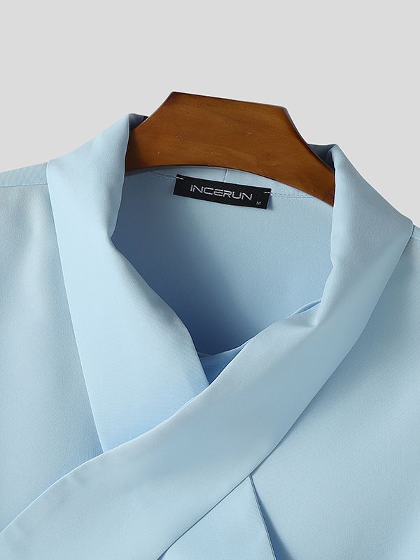 Men's Deconstructed Ruffle Long Sleeve Shirt SKUL42543