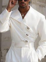 Mens Solid Color Casual Long Sleeve Blazer SKUL23960