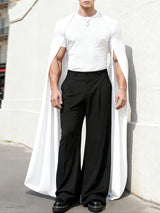 Men's Extra Long Split Knit Crew Neck T-Shirt SKUL49883