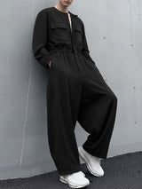 Men's 3D Pocket Loose Long Sleeve Jumpsuit SKUL50058