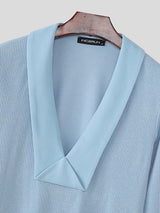 Men's Solid Color Textured Long Sleeve T-shirt SKUL50129