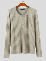 Men's Vintage Striped Textured Long Sleeve Shirt SKUL40159