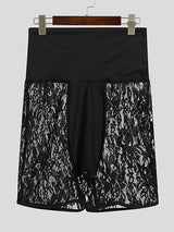 Mens Lace Patchwork See Through Shorts SKUK50907