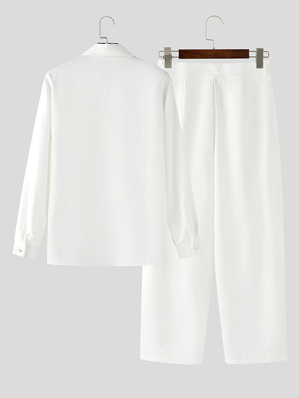 Men's Solid Casual Two Pieces Outfit SKUL27355