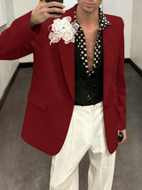 Men's Floral Patchwork Casual Long Sleeve Blazer SKUL43660