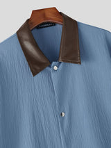Men's Solid Color Utility Short Sleeve Shirt SKUL58671