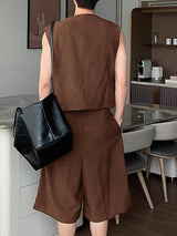 Mens Solid Color Casual Two Pieces Outfit SKUL09416