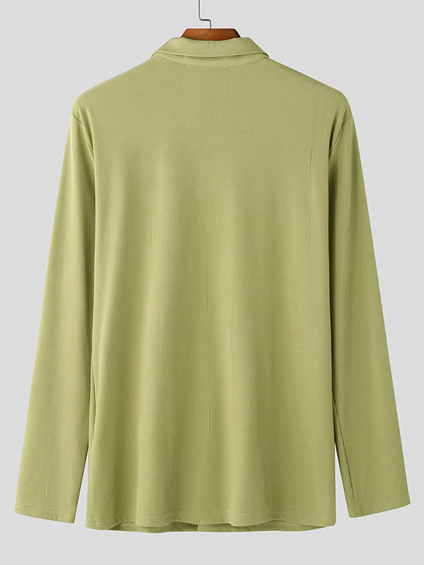 Mens Textured Knit Long Sleeve Shirt SKUL03021