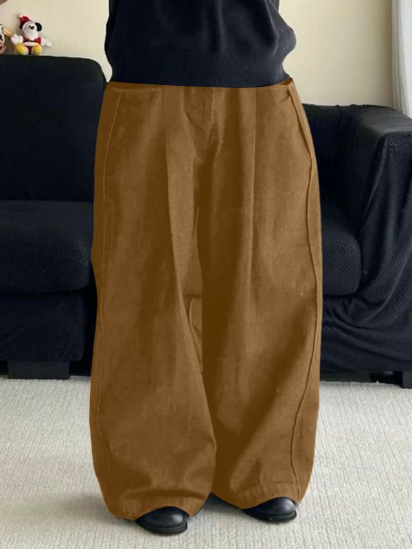 Men's Solid Color Textured Wide Leg Pant SKUL35282