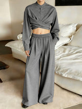 Men's Deconstructed Cropped Two Pieces Outfit SKUL41382