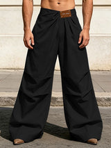 Men's Avant-Garde Knee-Pleated Oversized Baggy Wide Leg Pant SKUL66108