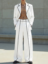 Men's Bold Stripe Colorblock Casual Two Pieces Outfit SKUL24196