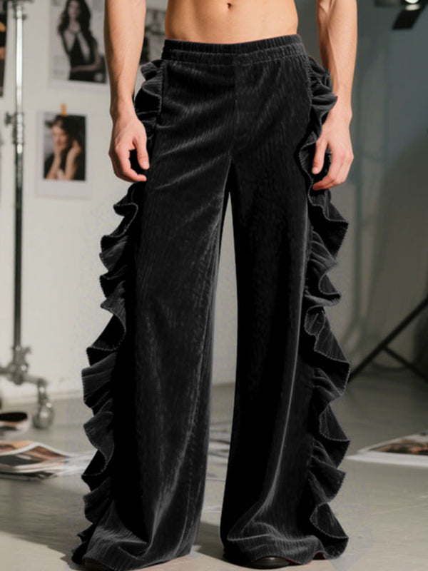 Men's Ruffled Patchwork Casual Pant SKUL29718