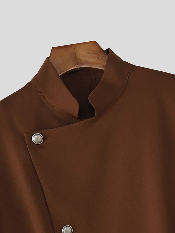 Men's New Chinese Style Stand Collar Long Sleeve Blazer SKUL38920