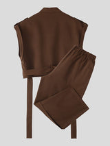 Men's Deconstructed Tie Cropped Two Pieces Outfit SKUL31940