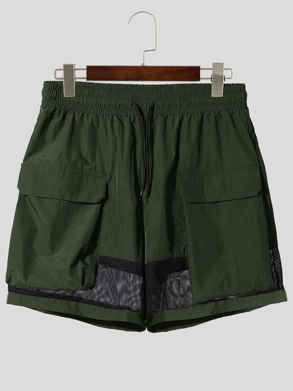 Men's Avant-Garde Mesh-Paneled Cargo Utility Short SKUL63140