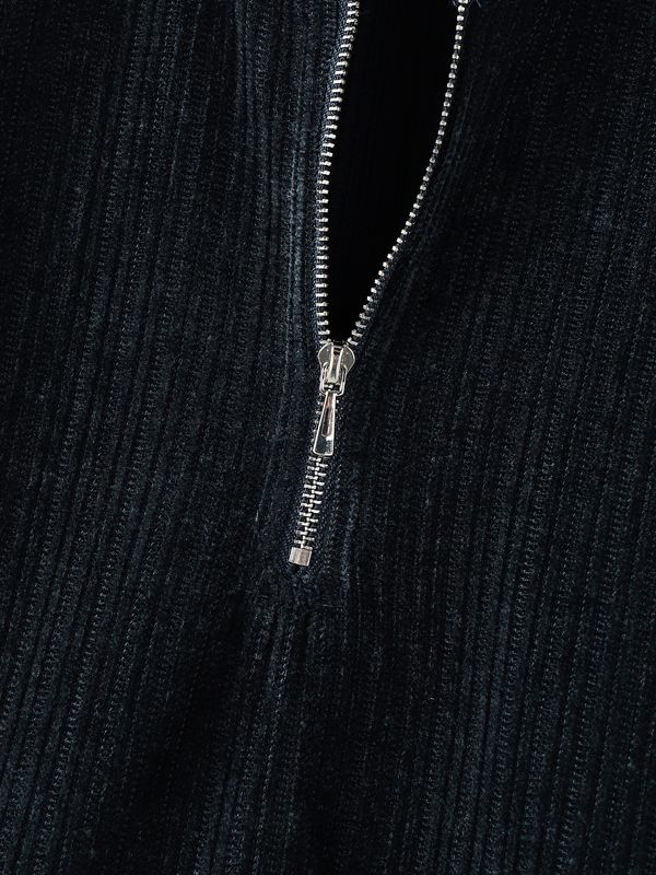 Men's Textured Knitted Half Zip Short Sleeve T-Shirt SKUL38889