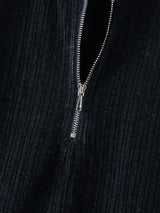 Men's Textured Knitted Half Zip Short Sleeve T-Shirt SKUL38889