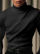 Mens Striped Shawl Long-Sleeve T-Shirt SKUK81728