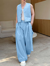 Mens Solid Color Casual Two Pieces Outfit SKUL15142