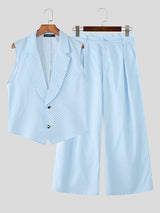 Men's Polka Dot Print Casual Two Pieces Outfit SKUL25091