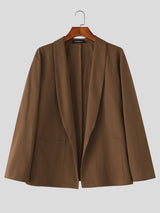Men's Resort Wear Lightweight Open-Front Shawl Collar Cardigan SKUL79226