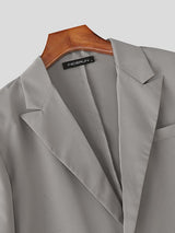 Men's Solid Color Cropped Long Sleeve Blazer SKUL50060