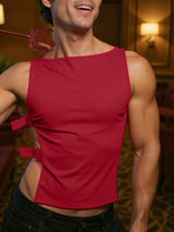 Men's Solid Color Side Hollow Casual Tank SKUL21020