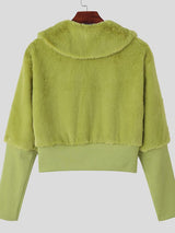 Men's Plush Cropped Long Sleeve Jacket SKUL41257