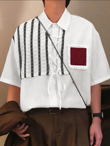 Men's Color Block Patchwork Half Sleeve Shirt SKUL39388