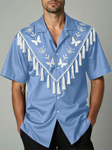 Mens Fringe Panel Short Sleeve Shirt SKUL07803