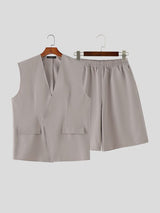 Men's Fashion Simple Casual Two Pieces Outfit SKUL53242