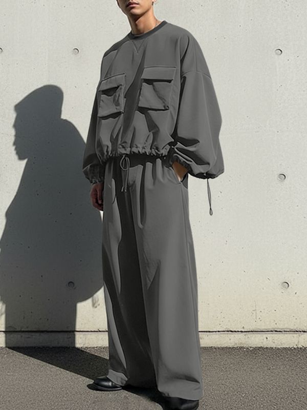 Men's 3D Pocket Drawstring Two Pieces Outfit SKUL41648