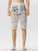 Mens Flora Lace See Through Shorts SKUK13164