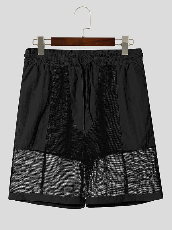 Mens Sheer Loose-Fit Hollow-Out Short SKUK99945