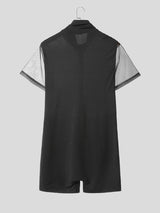 Mens Sheer Mesh Short Sleeve Bodysuit SKUL19144
