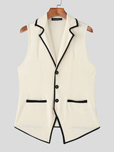 Men's Bold Stripe Colorblock Casual Waistcoat SKUL22775