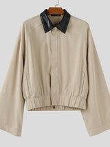 Men's Oversized Cuff Plaid Long Sleeve Jacket SKUL34030