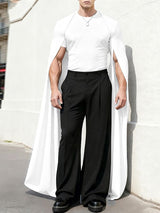 Men's Extra Long Split Knit Crew Neck T-Shirt SKUL49883