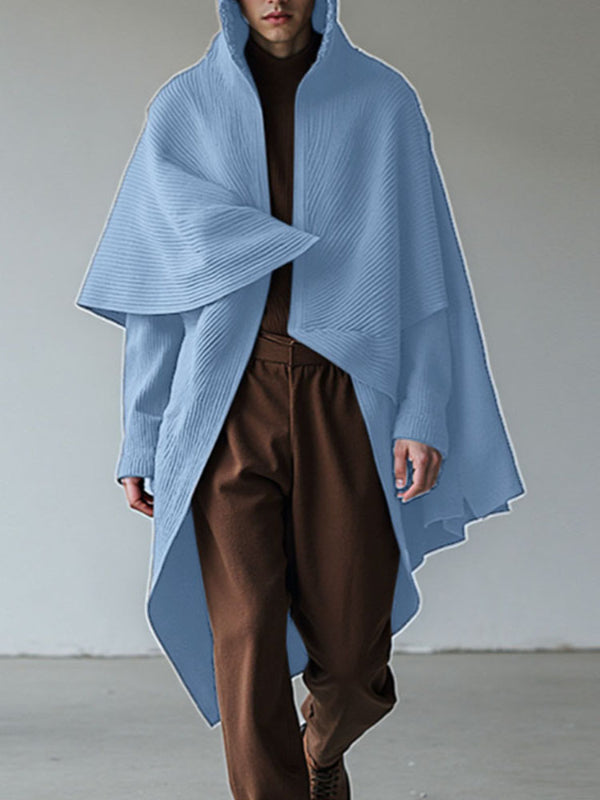 Men's Solid Color Textured Cloak SKUL34058