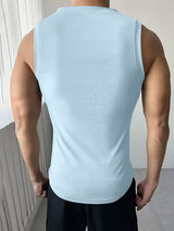 Mens Solid Textured V-Neck Tank SKUL04413