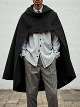 Men's Solid Color Casual Shawl Cloak SKUL30809