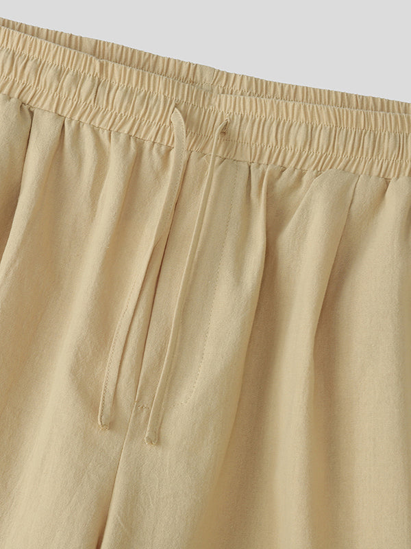 Mens Solid Linen Casual Short SKUL09462