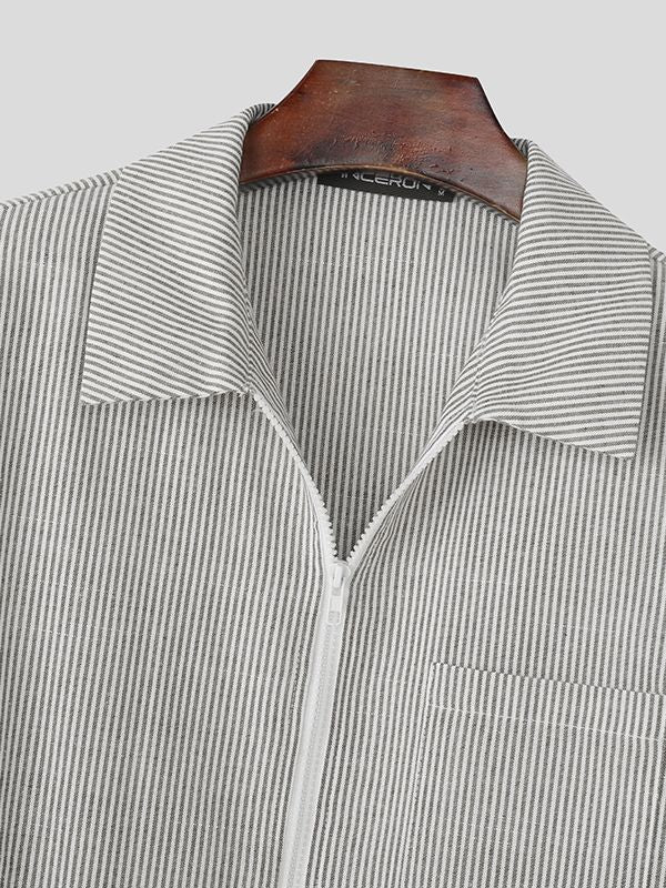 Men's Striped Casual Two Pieces Outfit SKUL40302