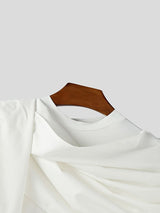 Men's Solid Pleated Flap Long Sleeve T-Shirt SKUL34186