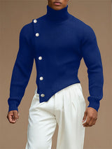 Men's Textured Knit High Neck Long Sleeve Sweater SKUL31989