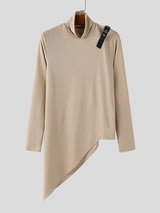 Men's Belt Patchwork Textured Long Sleeve T-Shirt SKUL26061