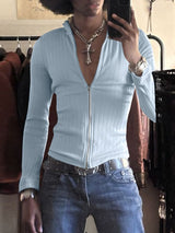 Men's Minimalist Rib Knit Long Sleeve Cardigan SKUL46574